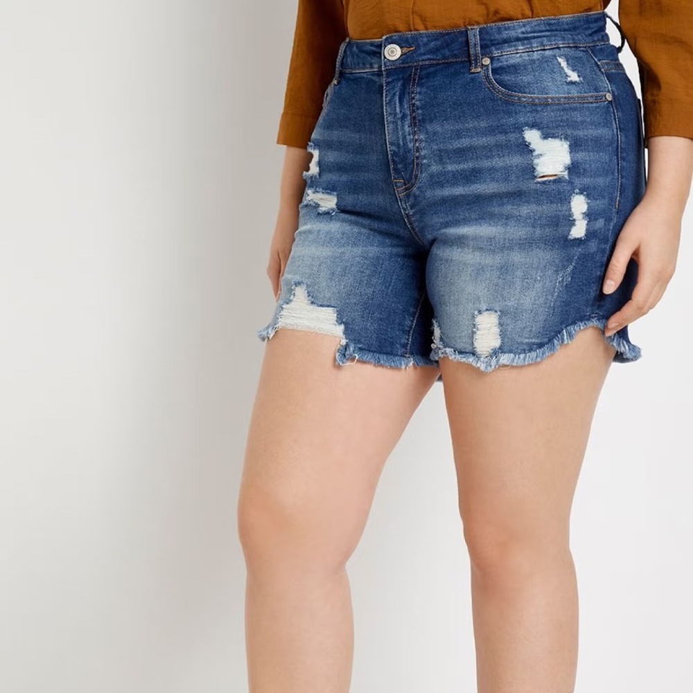 Eloquii Distressed Denim Short
